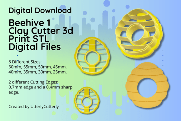 Clay Cutter STL File Beehive - Honey Digital Download