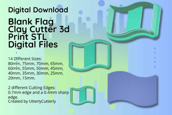 Clay Cutter STL File Blank Flag- Patriot: A Digital Tool for Makers