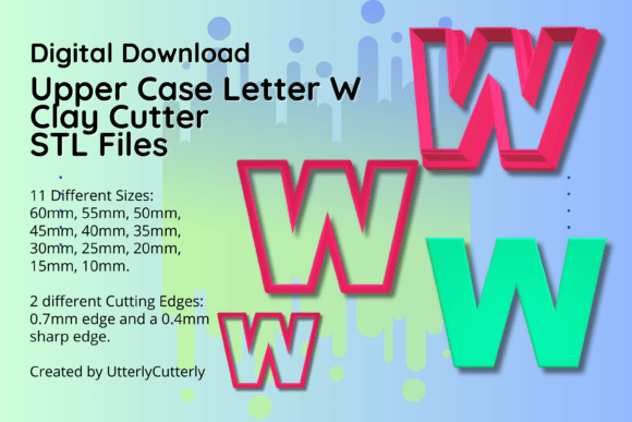 Clay Cutter STL File Upper Case Letter W: A Versatile Tool for Your Creative Projects