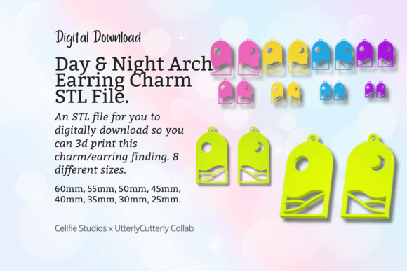 Day and Night Arch Earring Charm STL Files: A Versatile 3D Printing Solution