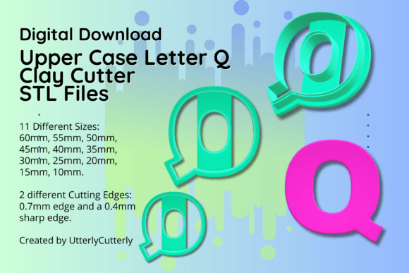 Discover the Versatile Upper Case Letter Q Clay Cutter STL File Bundle