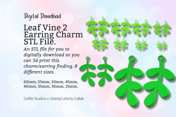 Discover the Versatility of the Leaf Vine 2 Earring Charm STL File