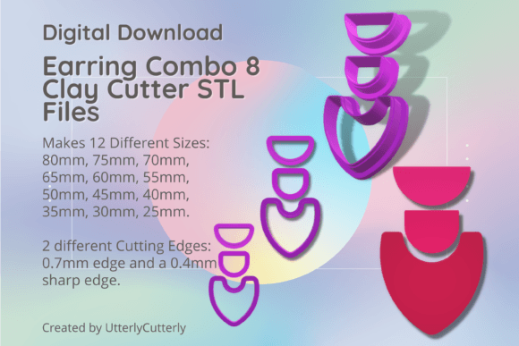 Earring Combo 8 Clay Cutter - Earring STL: A Versatile Tool for Creative Projects