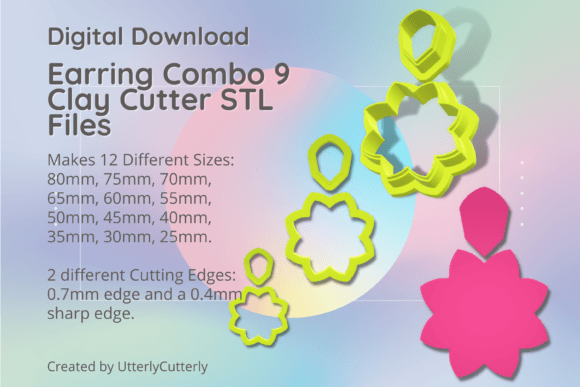 Earring Combo 9 Clay Cutter - Earring STL