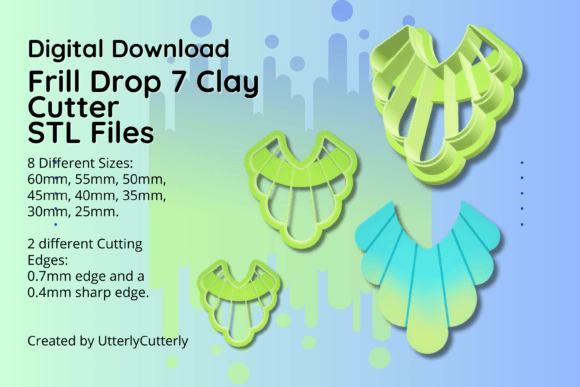 Enhance Your Designs with Clay Cutter STL File Frill Drop 7