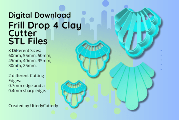 Explore Endless Creativity with the Clay Cutter STL File Frill Drop 4- Earring