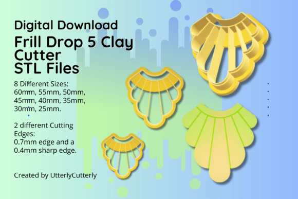 Explore the Versatility of Clay Cutter STL Files: Frill Drop 5 for Earrings and More