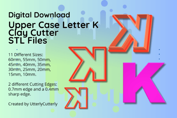 Explore Versatile Crafting with the Upper Case Letter K Clay Cutter STL File