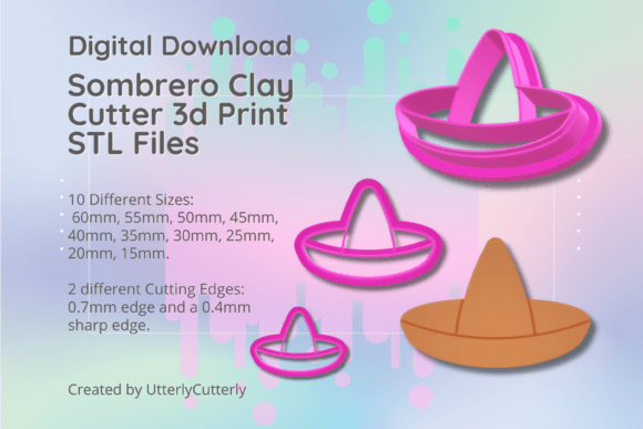 Explore Versatile Creativity with the Sombrero Earring Clay Cutter STL File