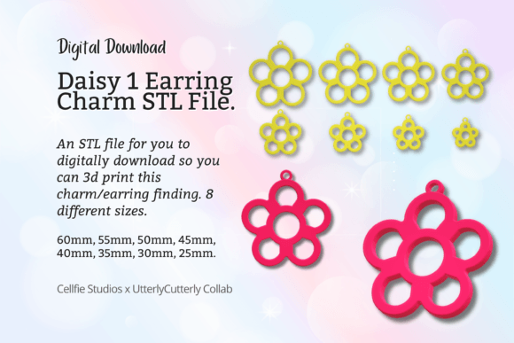 Explore Versatile Daisy Earring Charm STL File
