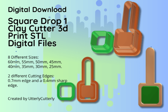 Explore Versatile Design with Clay Cutter STL Square Drop 3D Print File