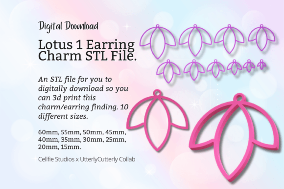 Exploring the Versatility of Lotus Earring Charm STL File - Flower