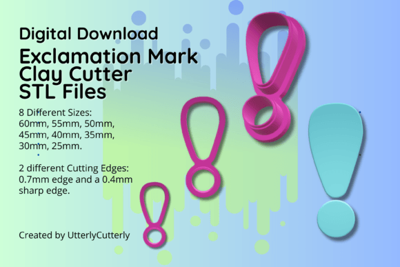 Exploring the Versatility of the Exclamation Mark and Question Mark Clay Cutter STL Files