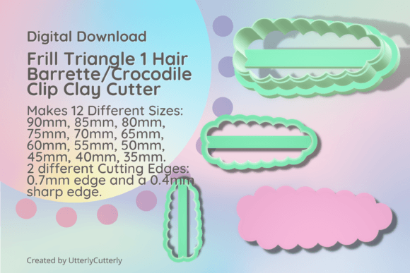 Frill Triangle 1 Hair Barrette Crocodile