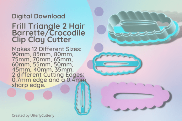 Frill Triangle 2 Hair Barrette Crocodile: A Versatile Addition to Your 3D Printing Toolkit