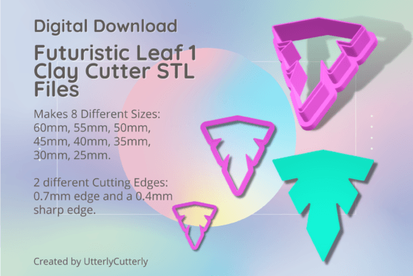 Futuristic Leaf 1 Clay Cutter - Earring