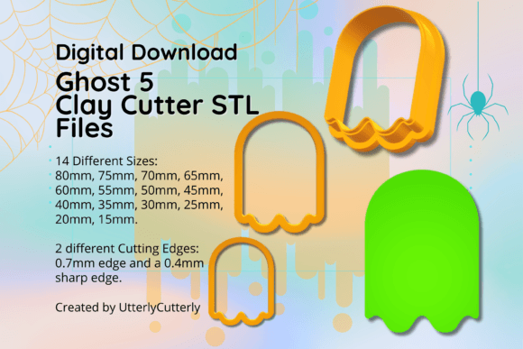 Ghost 5 Clay Cutter - Spooky Earring Design