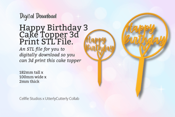 Happy Birthday Cake Topper 3: A Modern and Fun Celebration Accessory