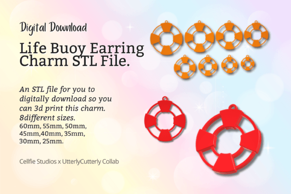 Lifebuoy Earring Charm STL File: A Practical Digital Asset for 3D Printing