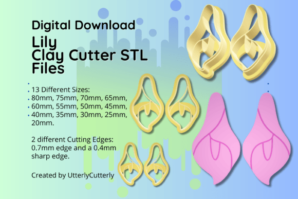Lily-Flower Earrings STL File