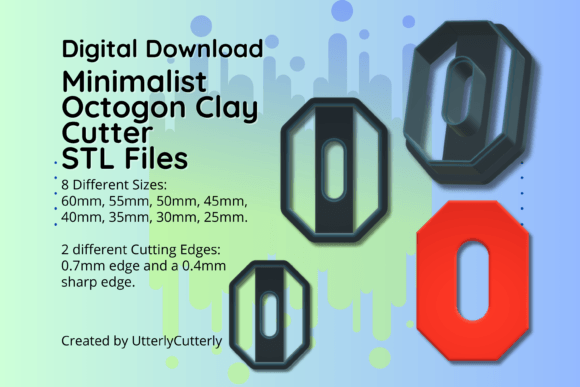 Minimalist Octogon Clay Cutter STL File