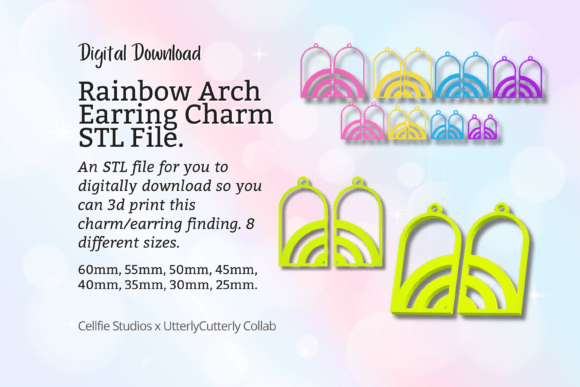 Rainbow Arch Earring Charm STL File