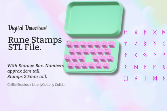 Runes Stamps- Lower Case - Digital Download: A Practical Guide to 3D Printing and Usage