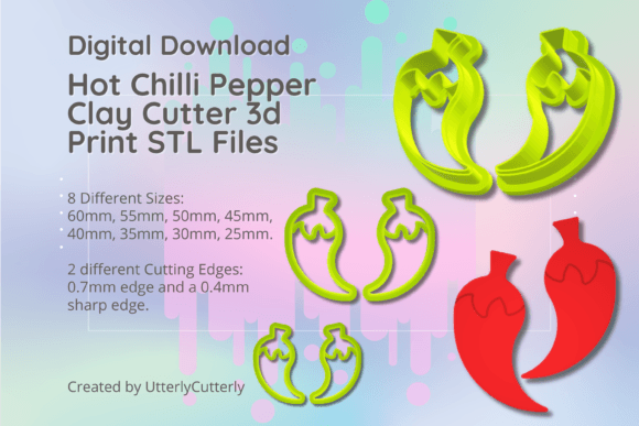 Spice Up Your Creations with the Hot Chilli Pepper Clay Cutter STL File