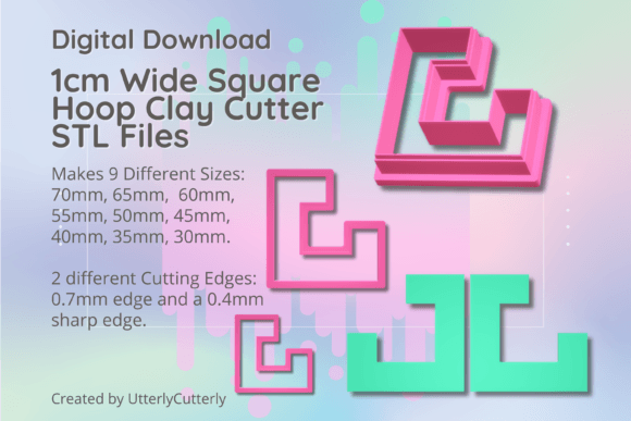 Unlock Your Creativity with the 1cm Wide Square Hoop Clay Cutter - Earrings