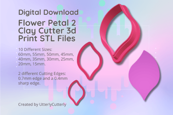 Unlock Your Creativity with the Versatile Clay Cutter STL File Flower Petal 2