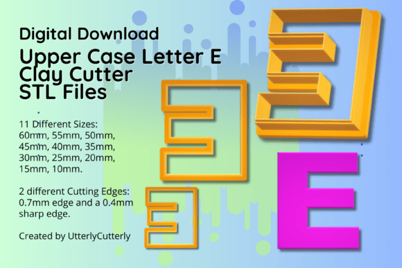 Upper Case Letter E STL File for Creative Projects
